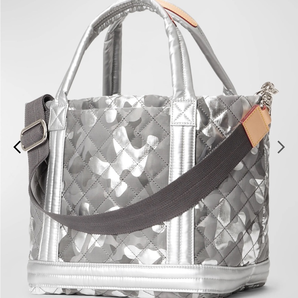 MZ Wallace small empire Silver metallic camo Tote Bag - NWT